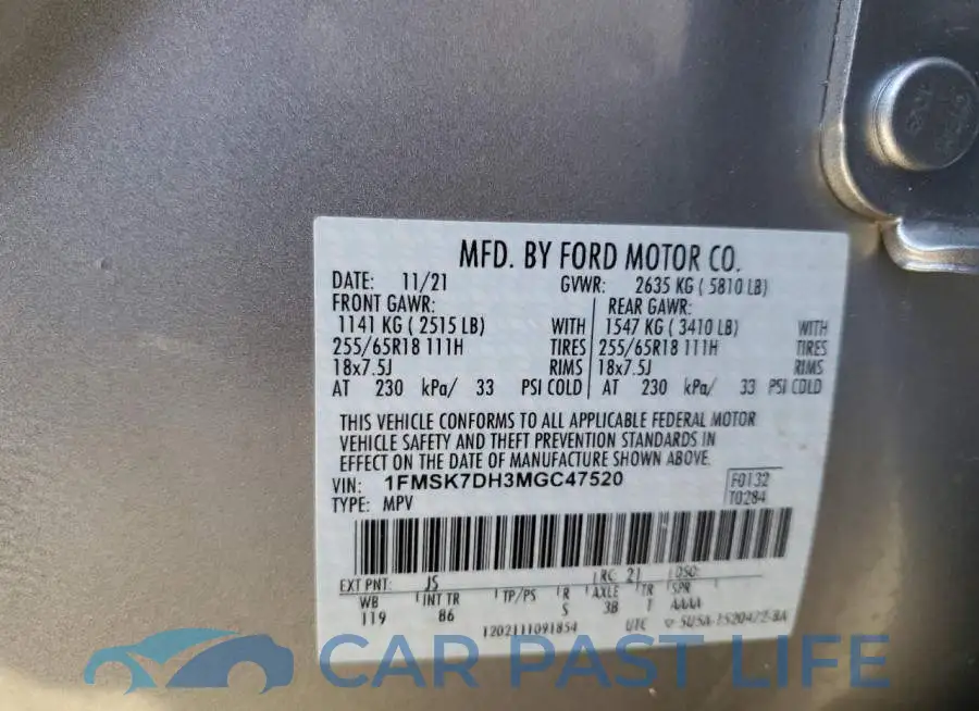 1FMSK7DH3MGC47520# 13