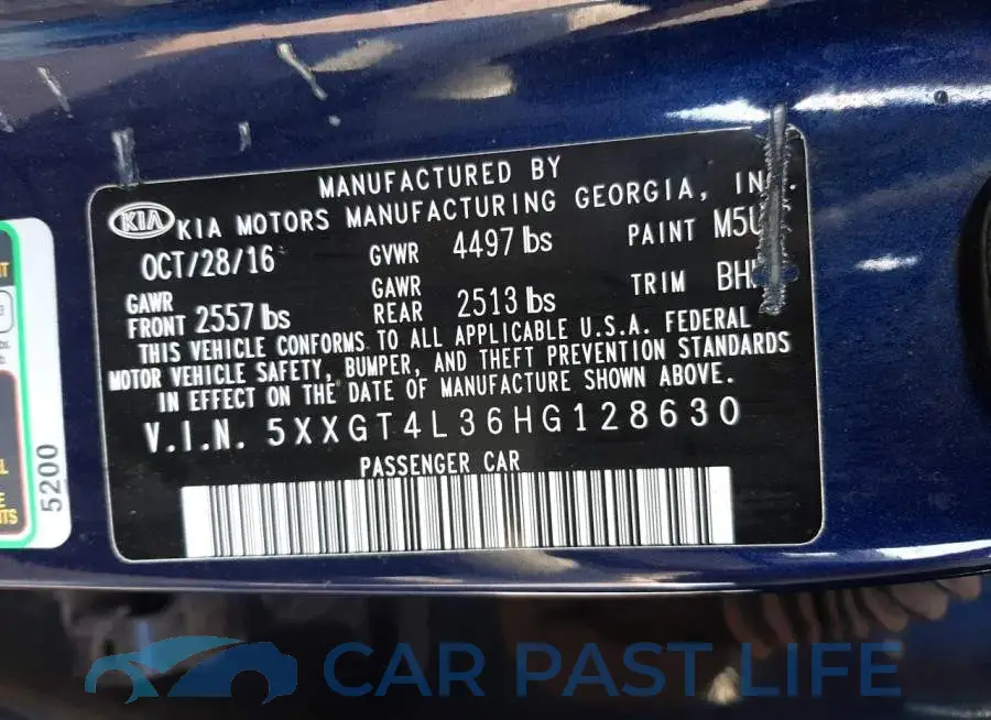 5XXGT4L36HG128630# 12