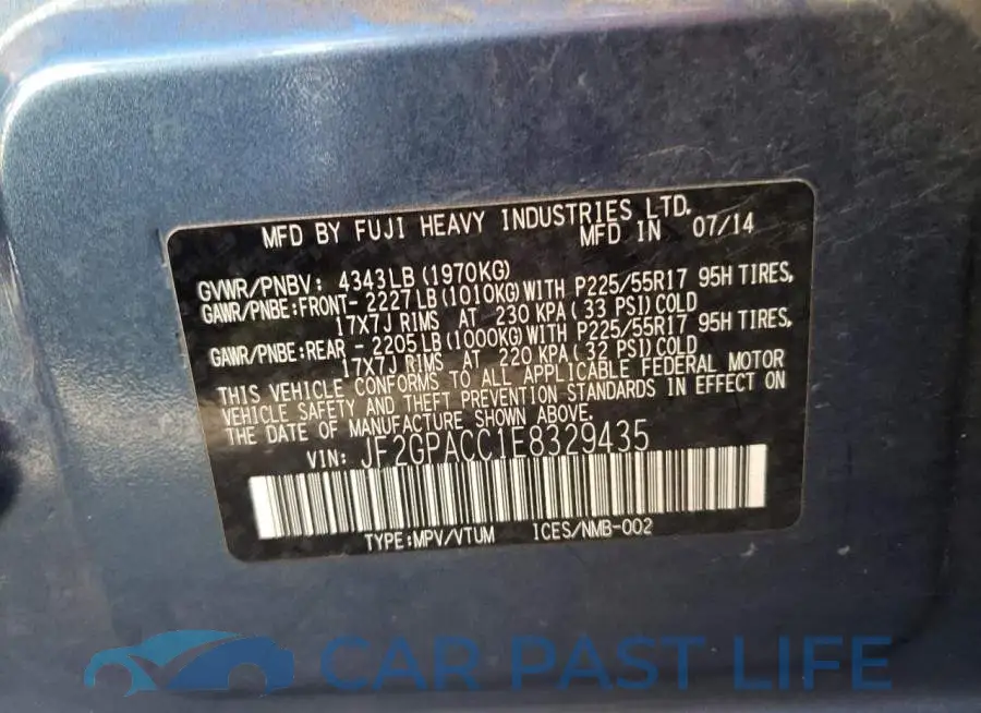 JF2GPACC1E8329435# 12