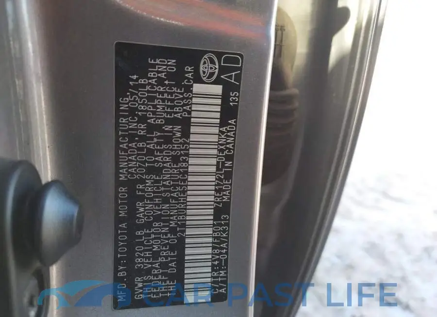 2T1BURHE5EC183152# 12