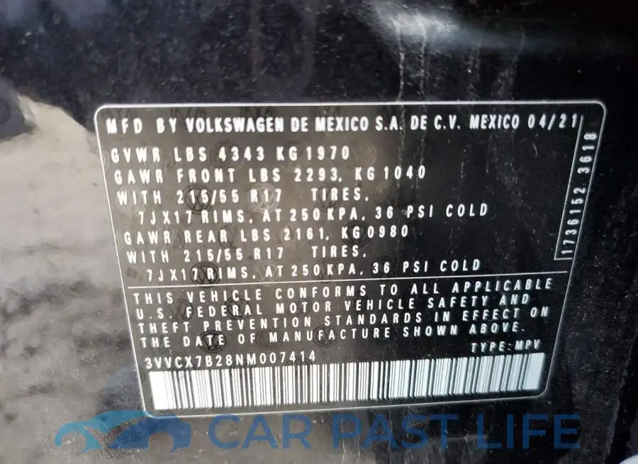 3VVCX7B28NM007414# 13