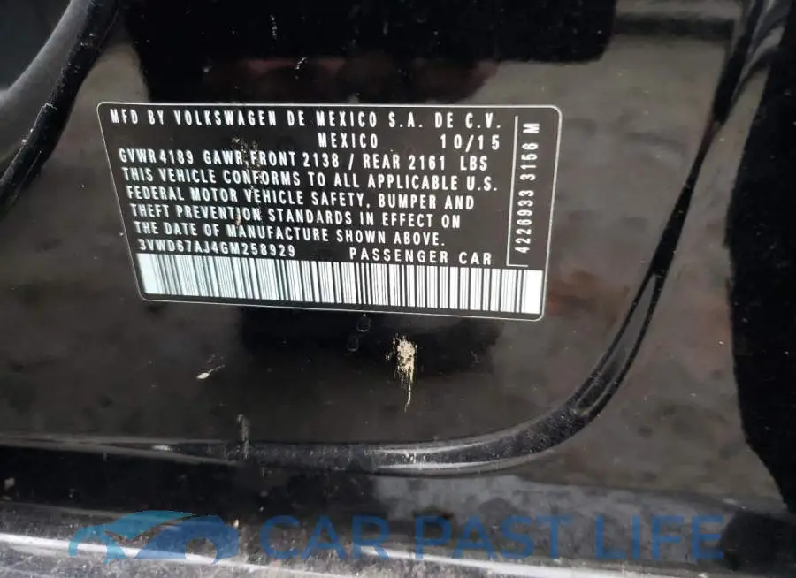 3VWD67AJ4GM258929# 12