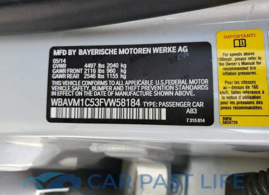 WBAVM1C53FVW58184# 13