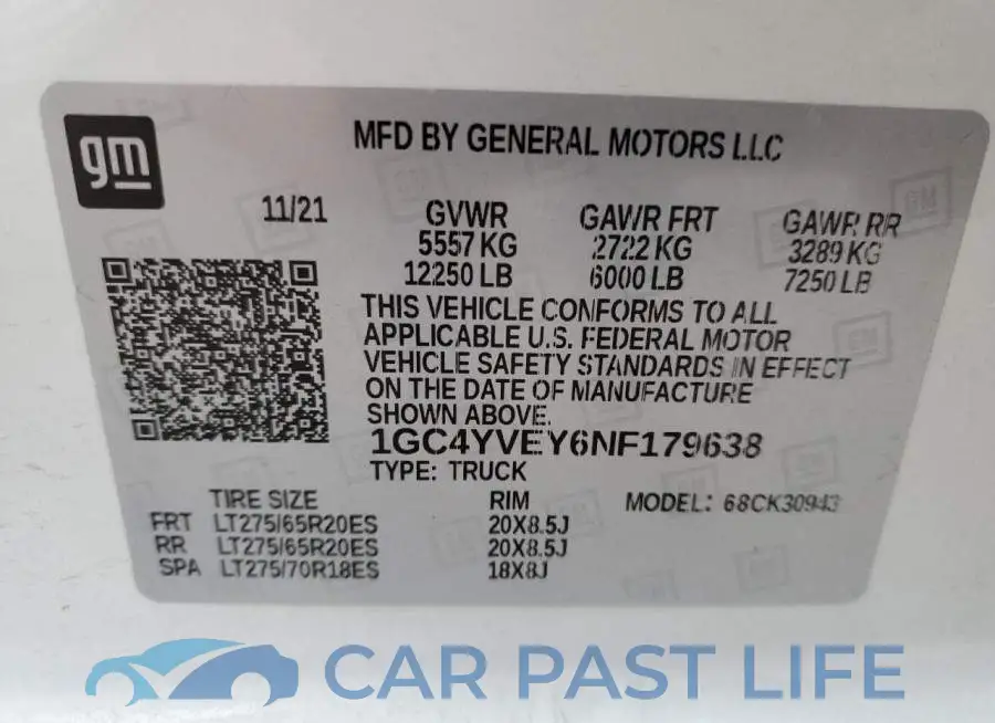1GC4YVEY6NF179638# 12