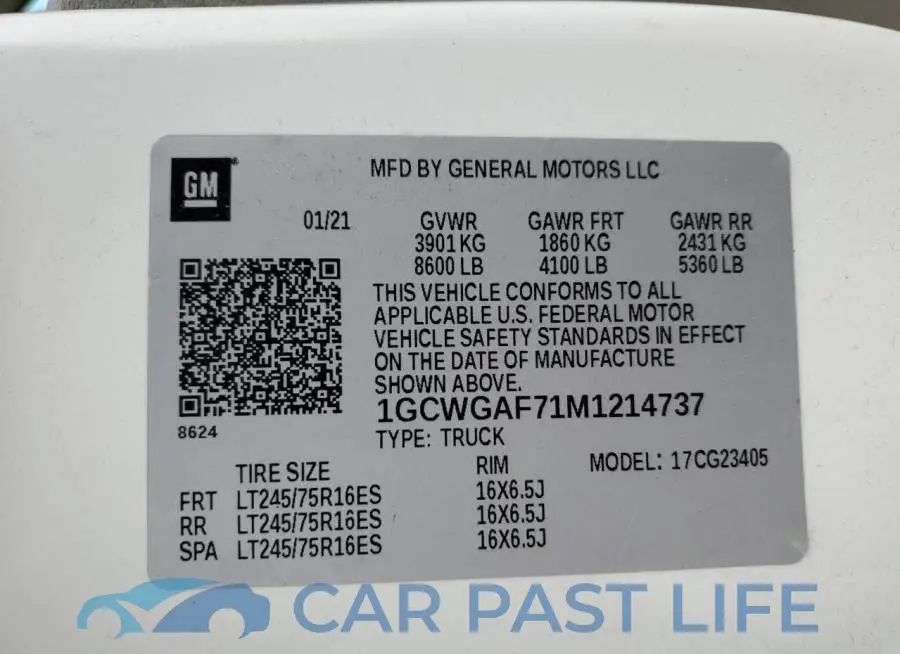 1GCWGAF71M1214737# 14