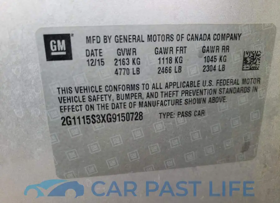 2G1115S3XG9150728# 12