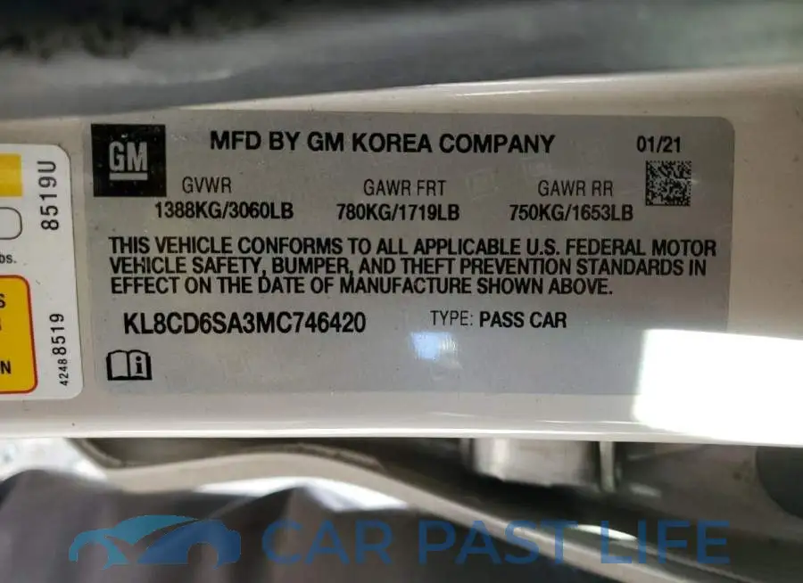 KL8CD6SA3MC746420# 13