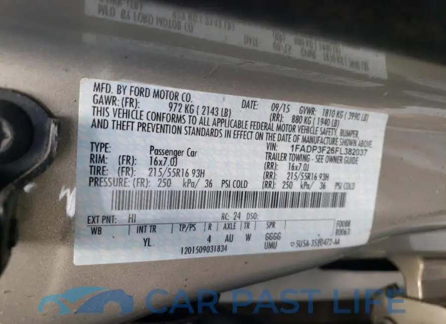 1FADP3F26FL382037# 10