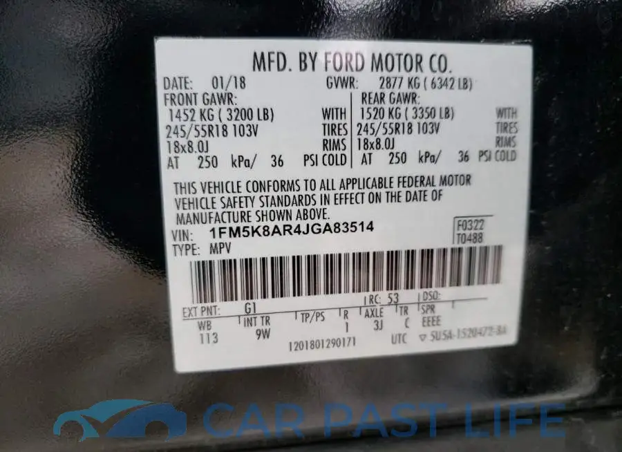 1FM5K8AR4JGA83514# 13