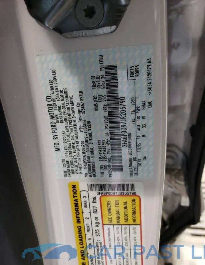 3FA6P0D97JR205790# 12
