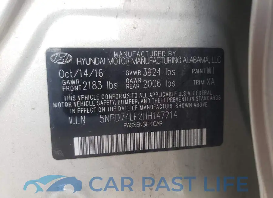 5NPD74LF2HH147214# 10