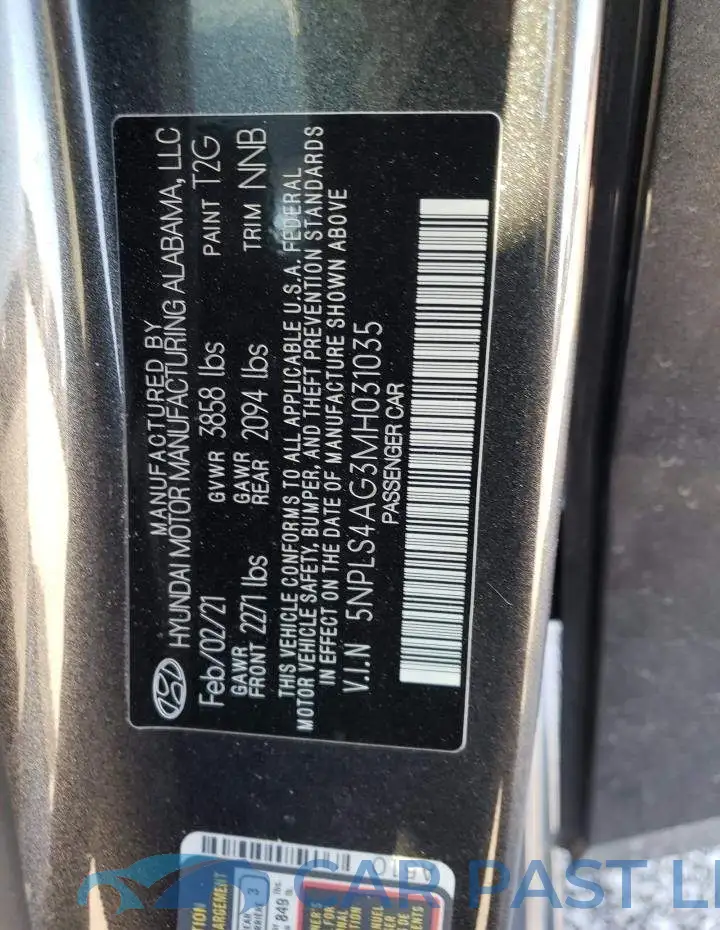 5NPLS4AG3MH031035# 12