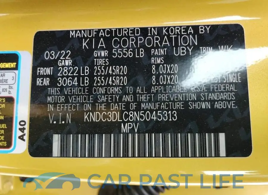 KNDC3DLC8N5045313# 12