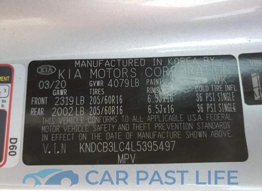 KNDCB3LC4L5395497# 10