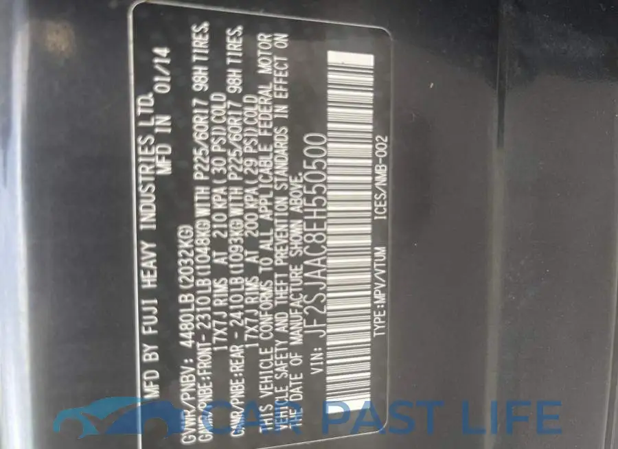 JF2SJAAC8EH550500# 10