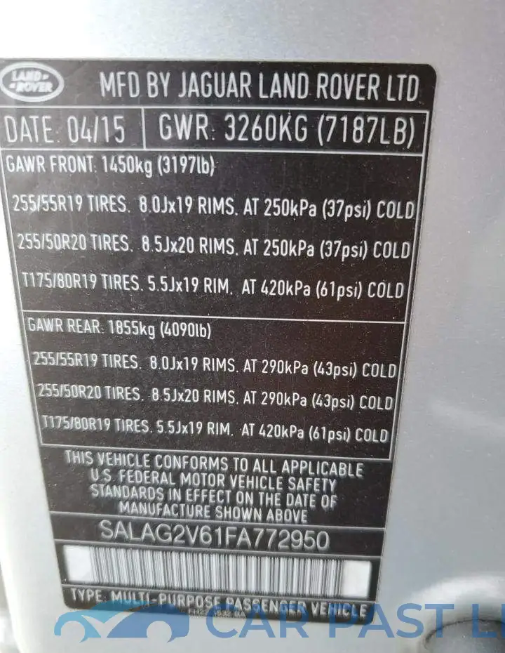 SALAG2V61FA772950# 13