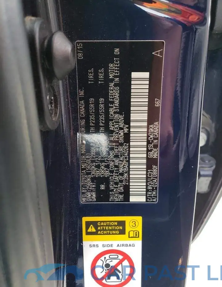 2T2BK1BA6FC340262# 10