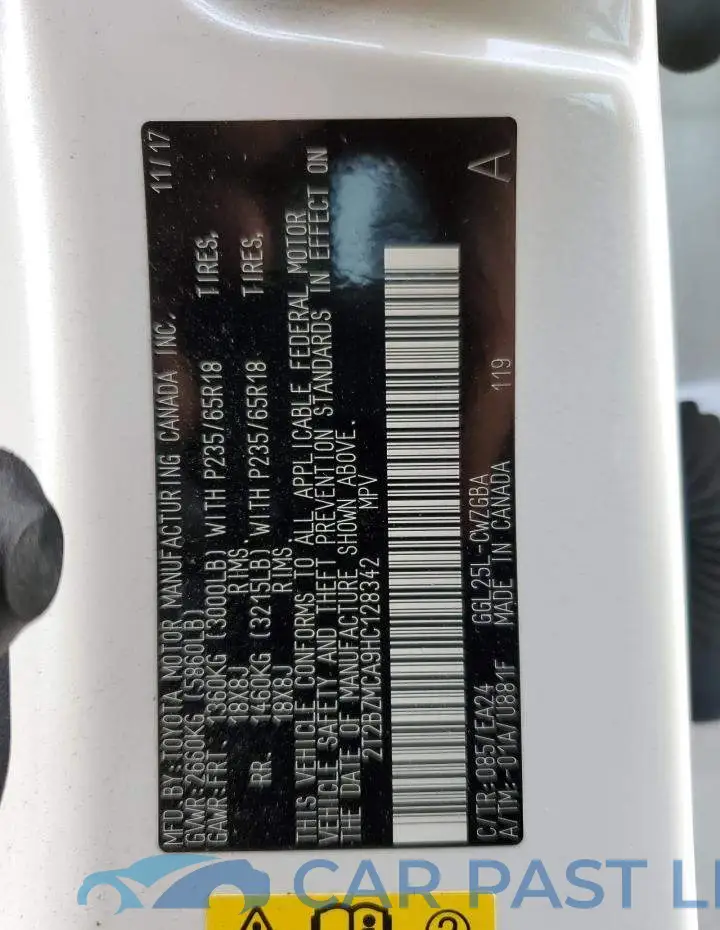 2T2BZMCA9HC128342# 12