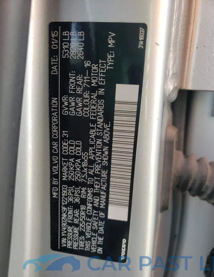 YV4902NK9F1221903# 13