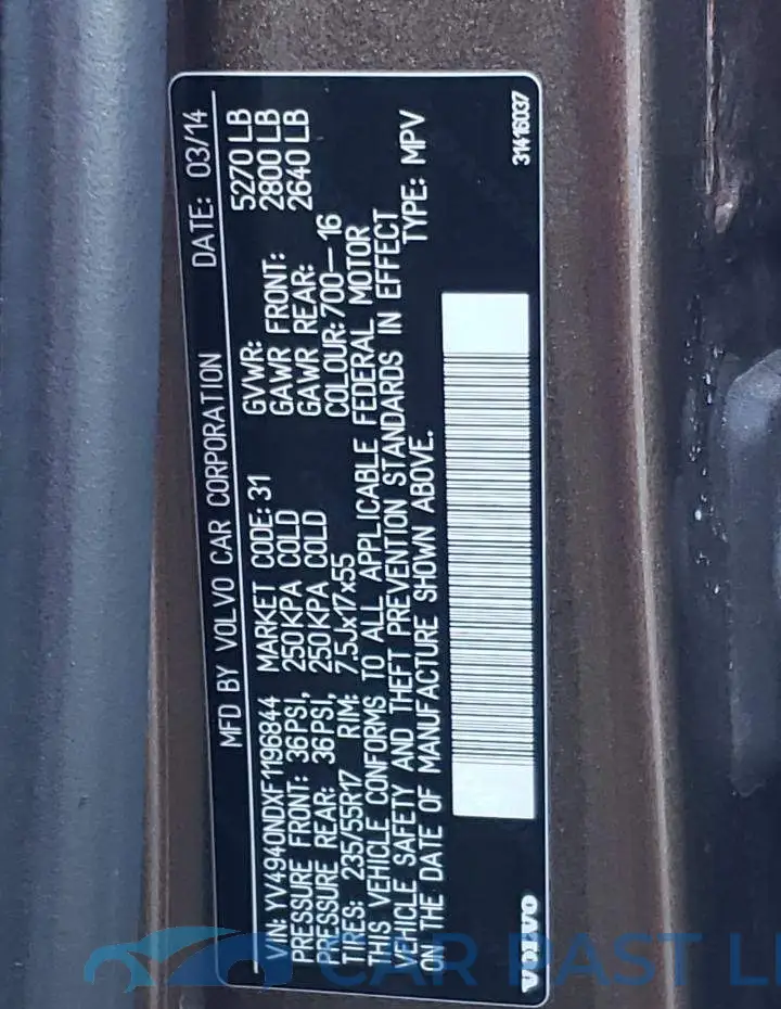 YV4940NDXF1196844# 13