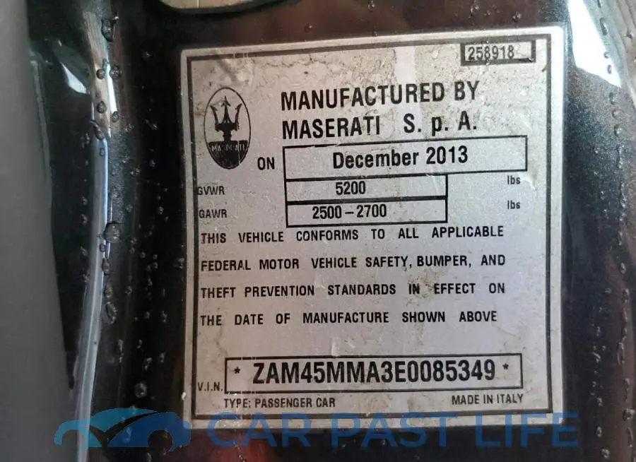 ZAM45MMA3E0085349# 12