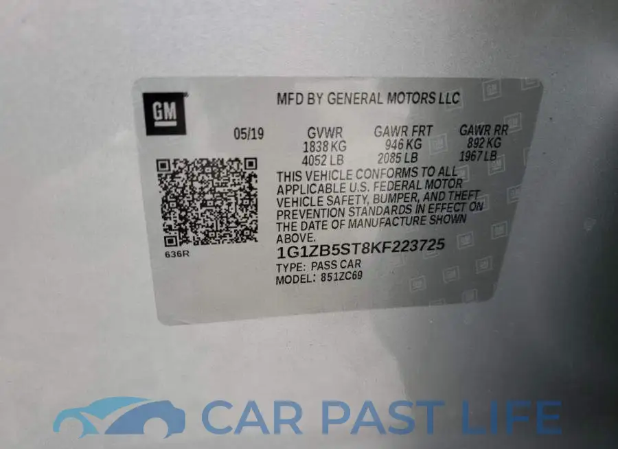 1G1ZB5ST8KF223725# 12