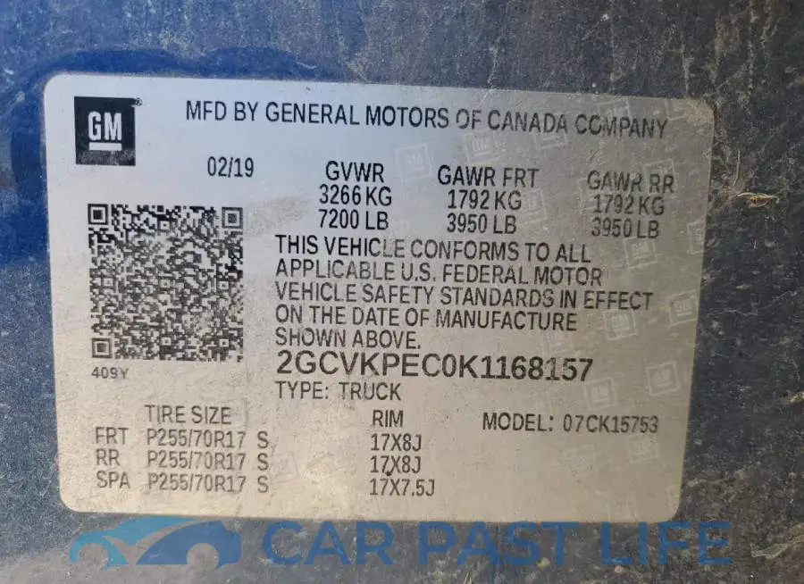 2GCVKPEC0K1168157# 12