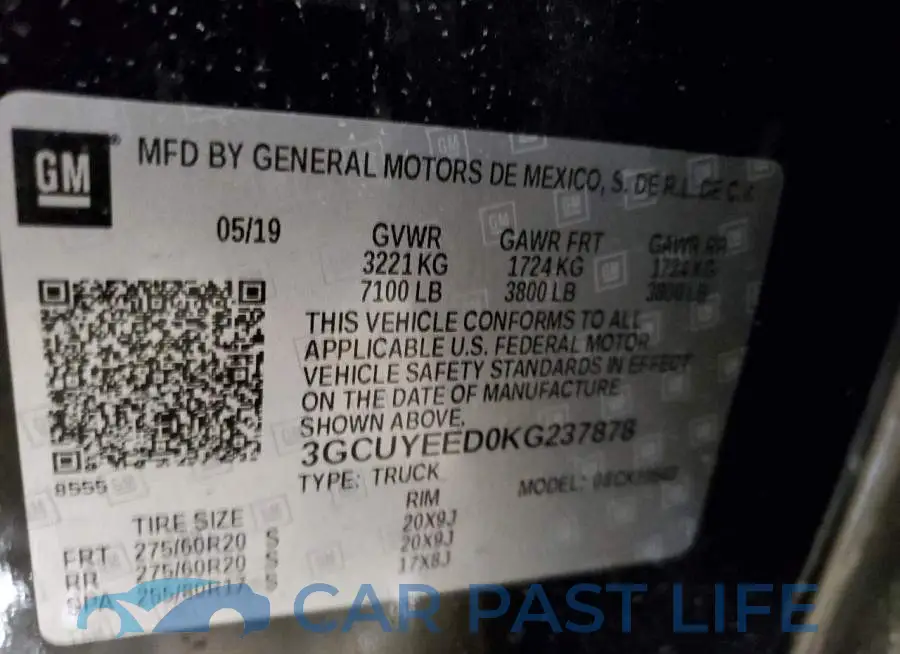 3GCUYEED0KG237878# 12