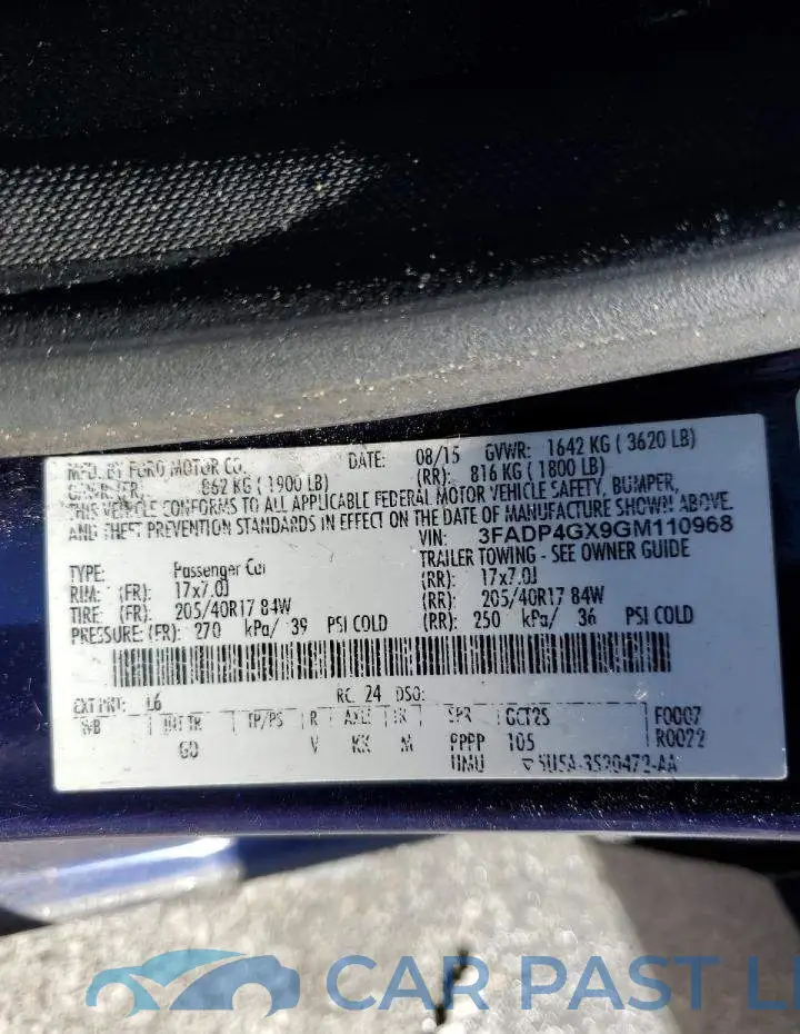 3FADP4GX9GM110968# 13
