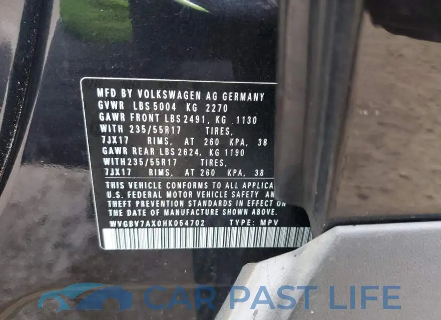 WVGBV7AX0HK054702# 13