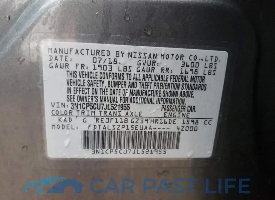 3N1CP5CU7JL521955# 13