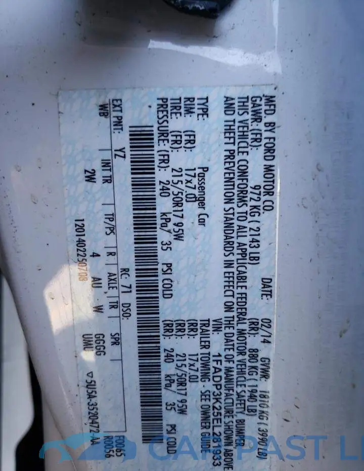 1FADP3K25EL281933# 12
