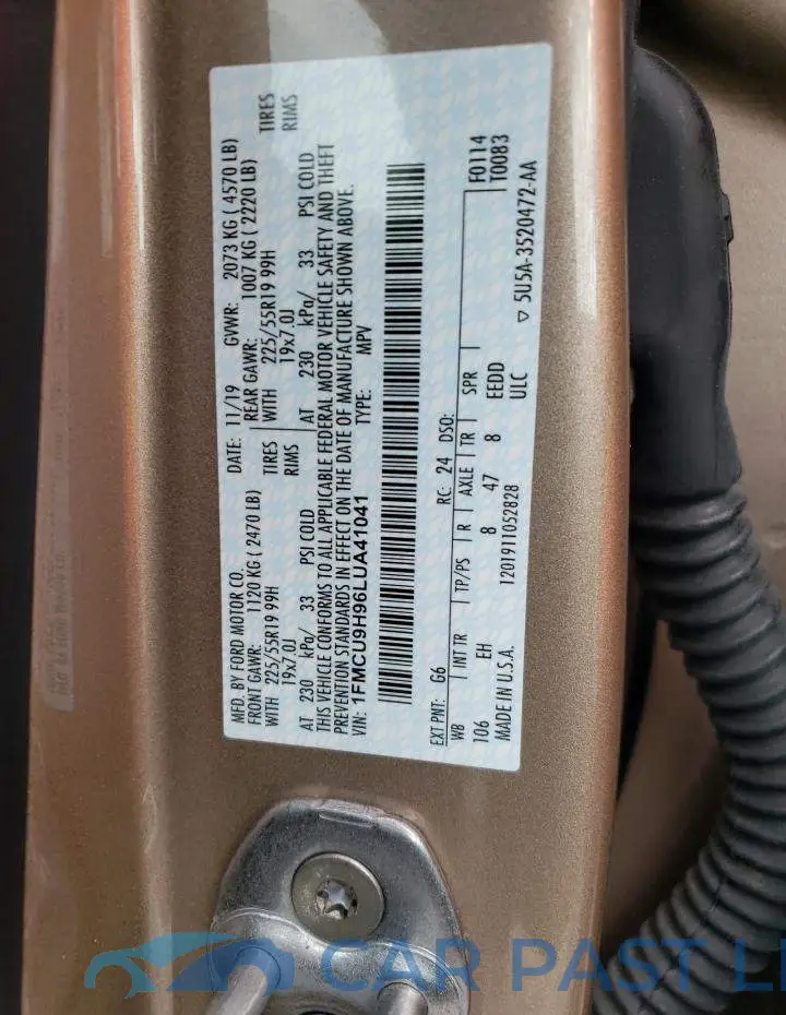 1FMCU9H96LUA41041# 10