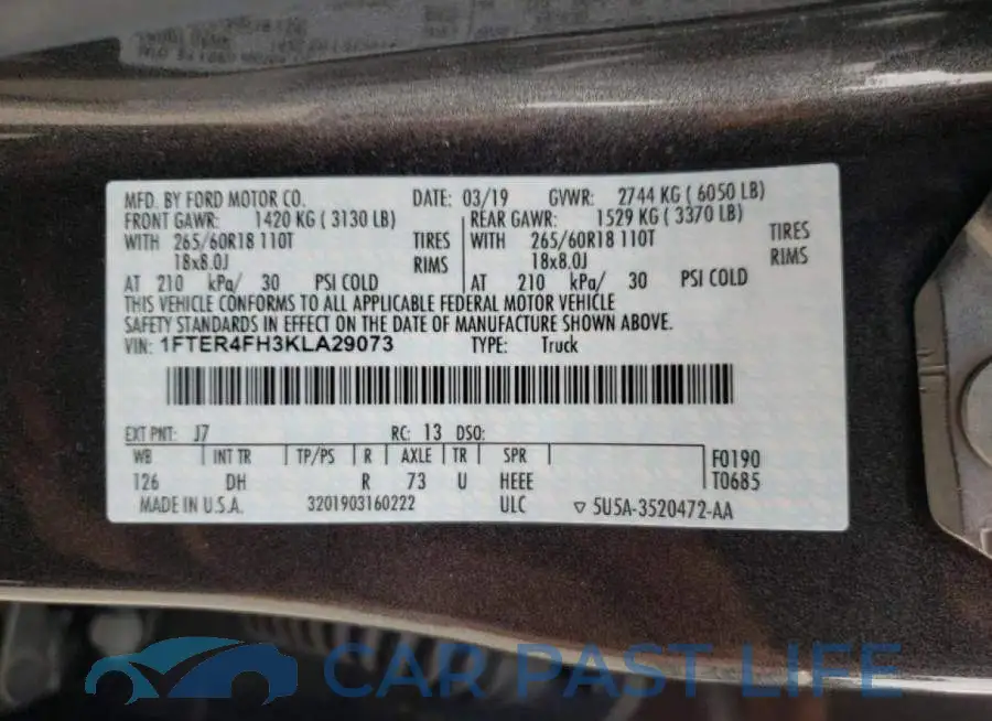 1FTER4FH3KLA29073# 10