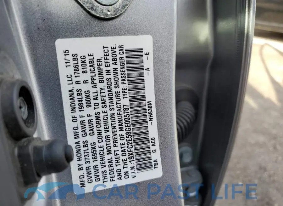 19XFC2E58GE005787# 12