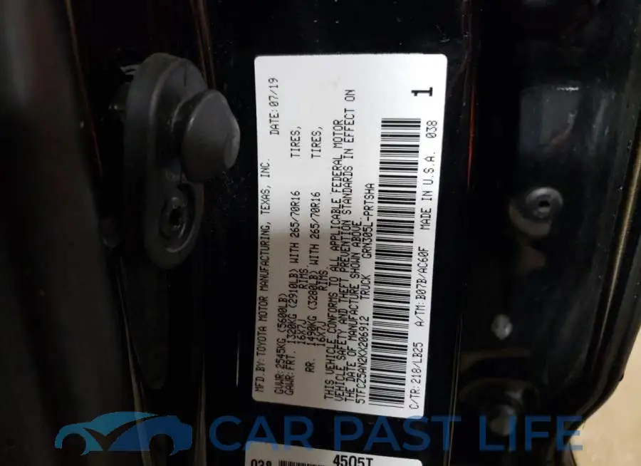 5TFCZ5AN2KX206912# 13
