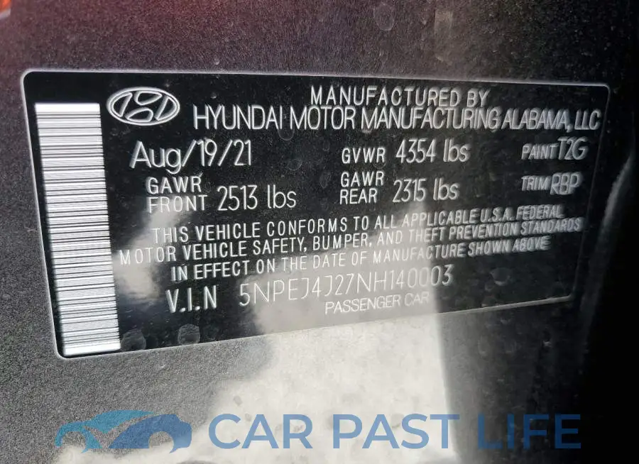 5NPEJ4J27NH140003# 10