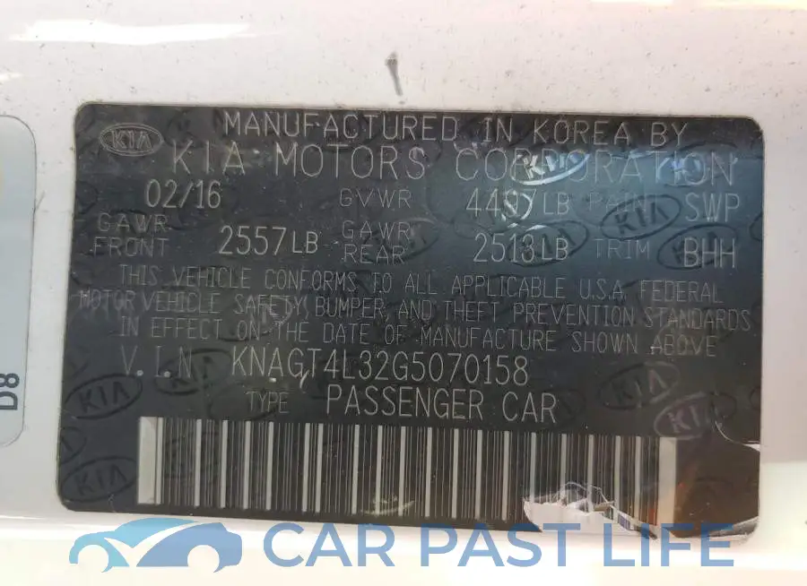 KNAGT4L32G5070158# 10