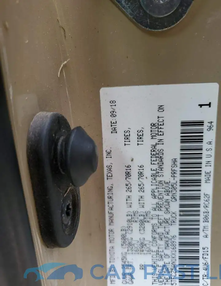 5TFCZ5AN1KX168976# 12