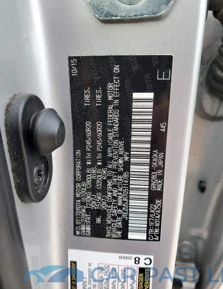 JTEZU5JR7G5114785# 13