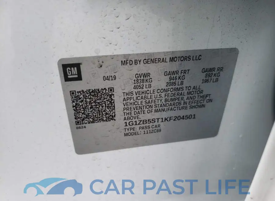 1G1ZB5ST1KF204501# 10