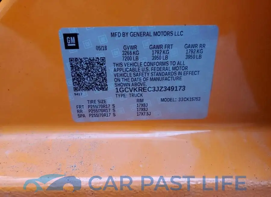 1GCVKREC3JZ349173# 13