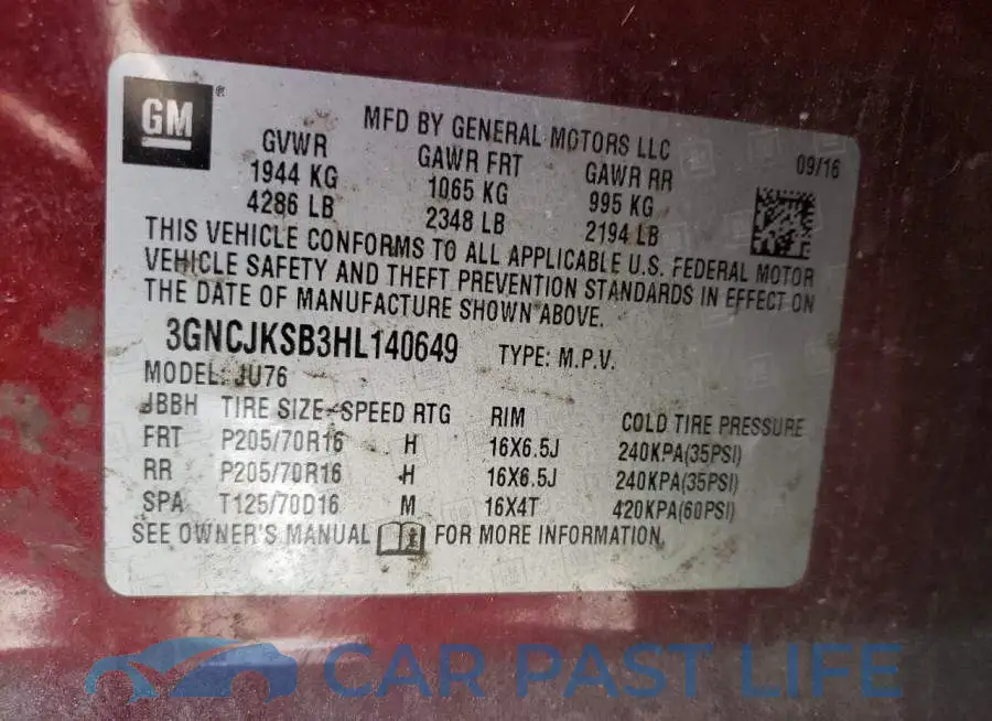 3GNCJKSB3HL140649# 14