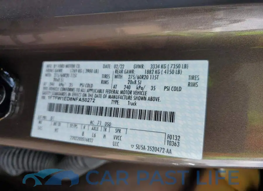 1FTFW1ED8NFA50272# 12