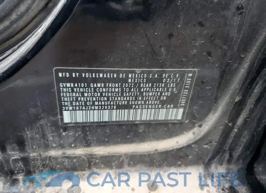 3VW167AJ2HM320378# 12