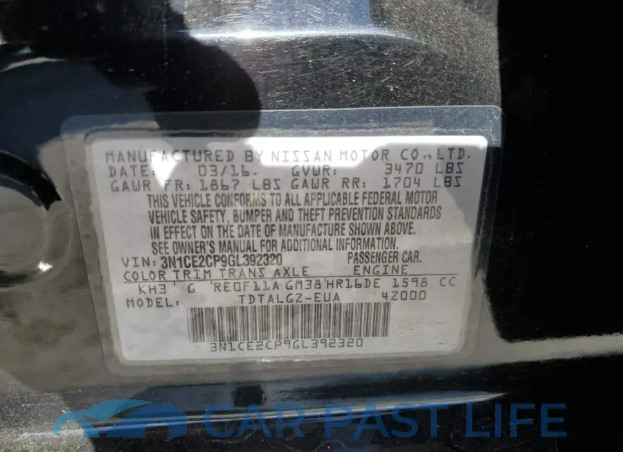 3N1CE2CP9GL392320# 12