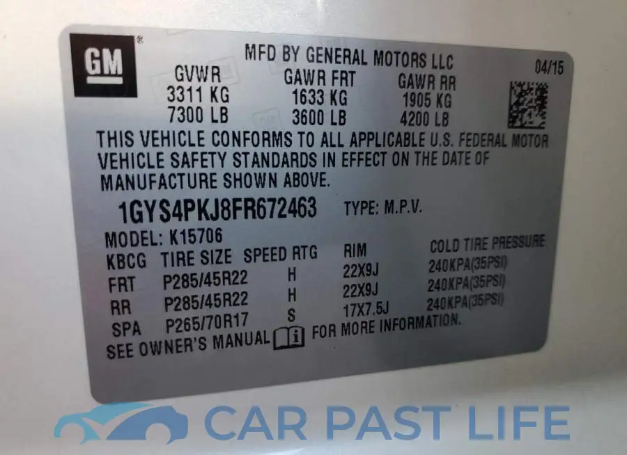 1GYS4PKJ8FR672463# 14