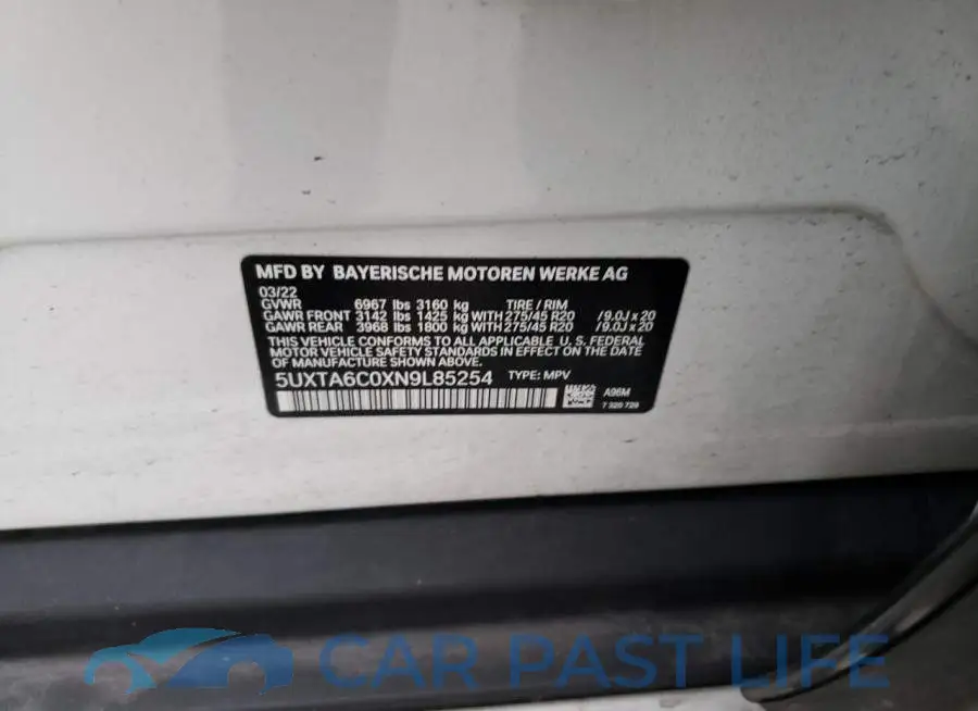 5UXTA6C0XN9L85254# 12