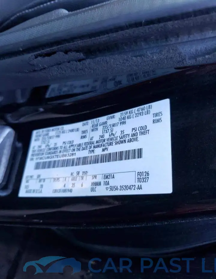1FMCU9GX7EUB63281# 13