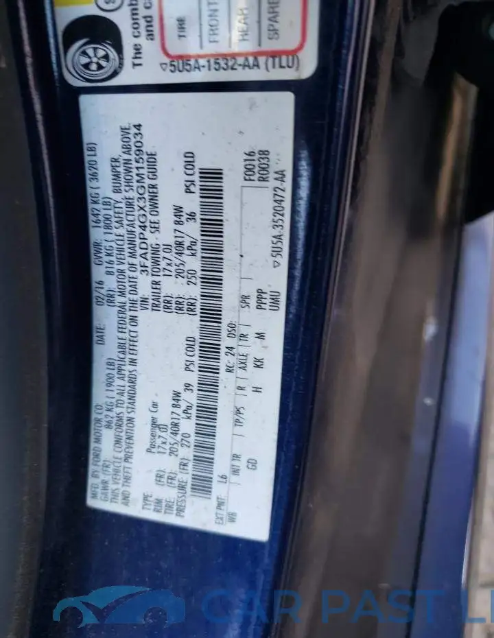 3FADP4GX3GM159034# 13